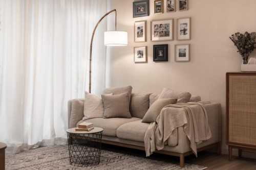 Scandinavian Living Room at Modern Farmhouse