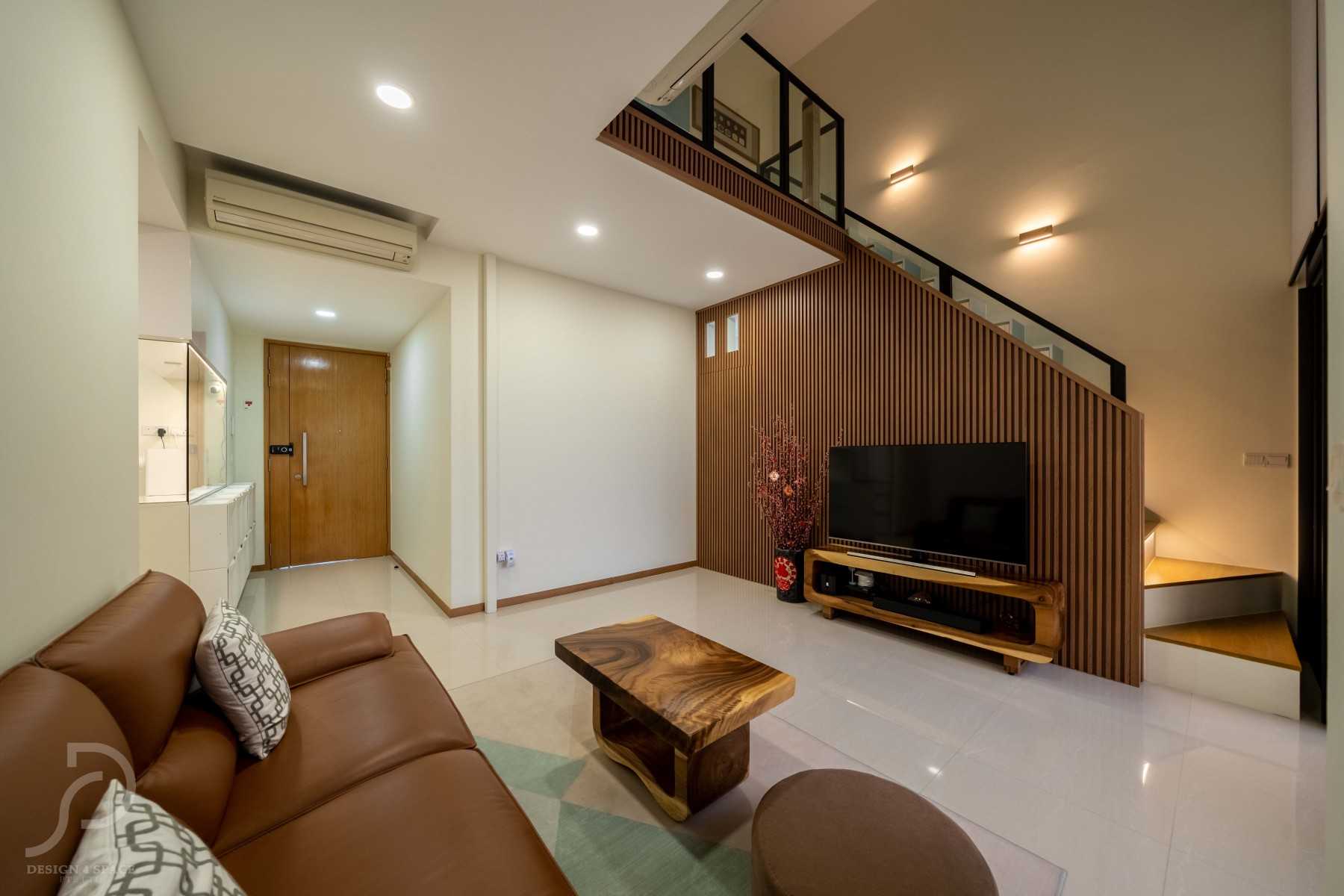 Contemporary Living Room with TV Console and Feature Wall
