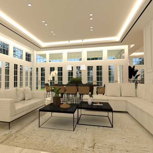 Minimalist Living Room at White Elegance