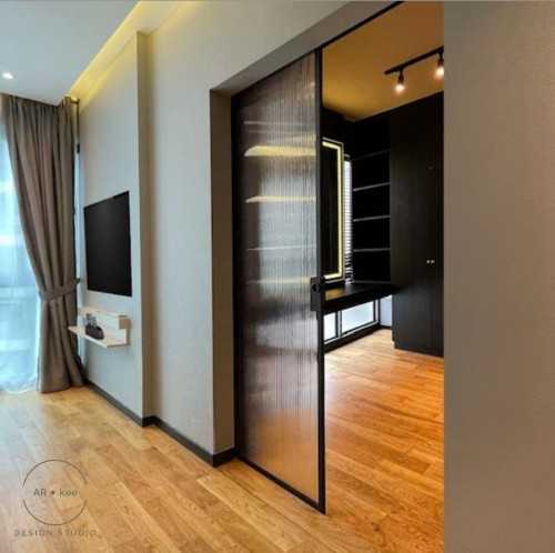 Modern Living Room at Dark Apartment With Modern Luxury Design