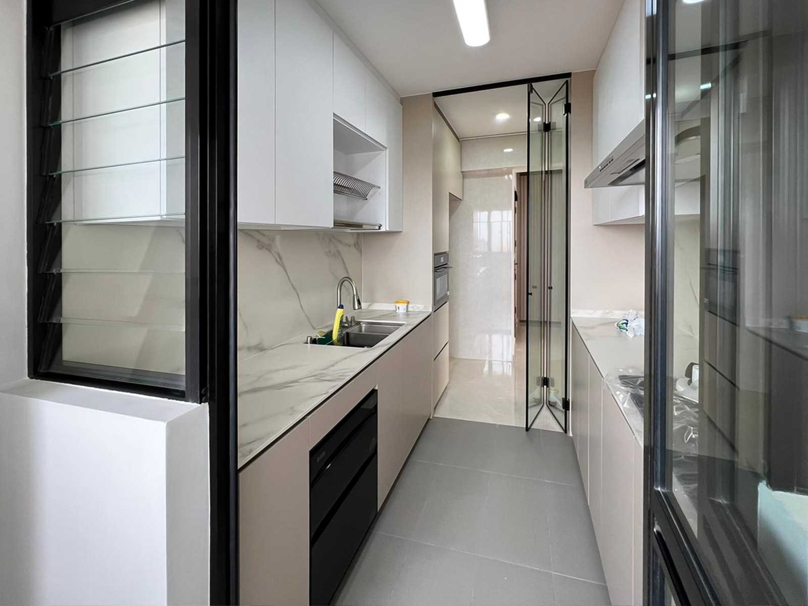 Scandinavian Kitchen with Kitchen Window and Kitchen Accessories