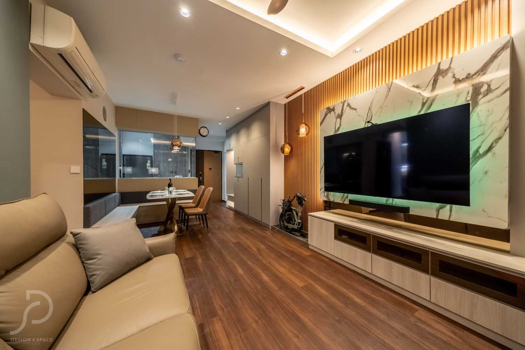 Modern Living Room with Feature Wall and Sofa