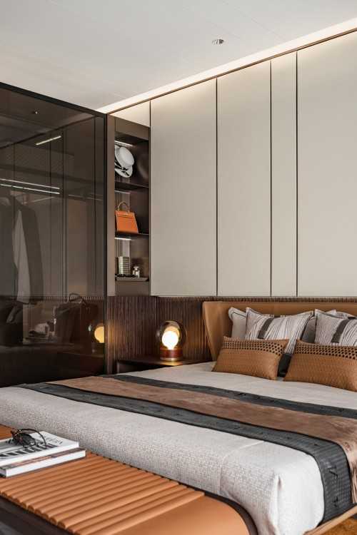 Contemporary Bedroom at Condo @ Marina One