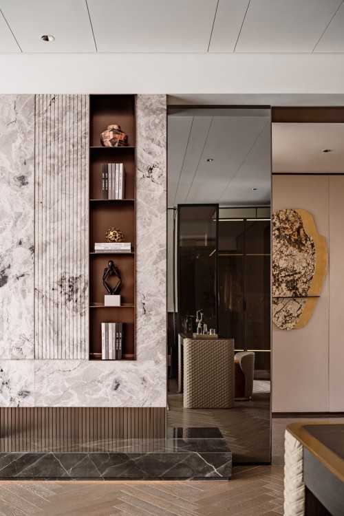 Contemporary Living Room at Condo @ Marina One