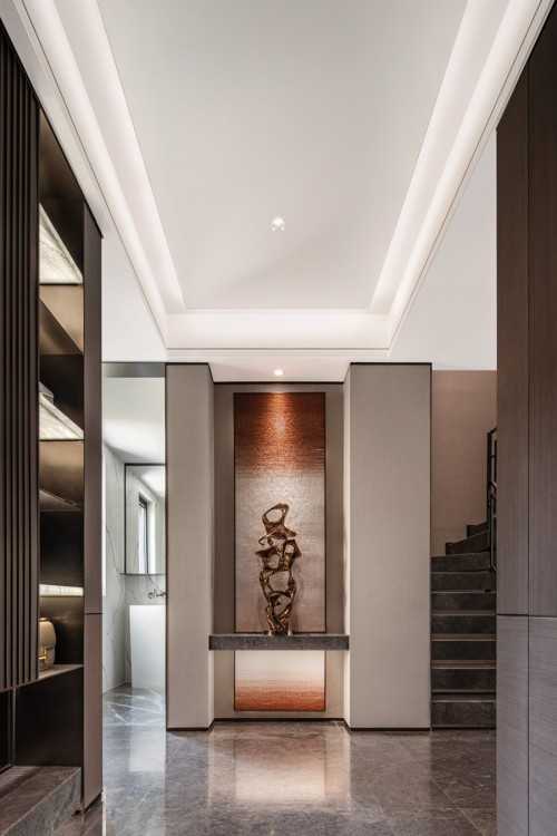 Contemporary Hallway at Condo @ Marina One