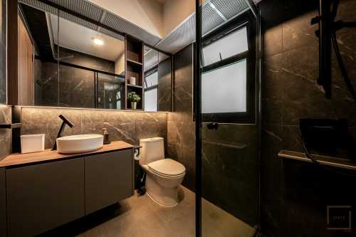 Contemporary Bathroom at 4 Room BTO @ Bidadari