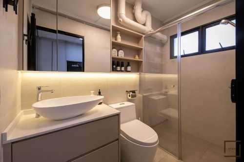 Contemporary Bathroom at Resale 5 Room HDB @ Hougang