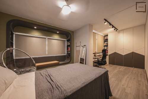 Contemporary Bedroom at Resale 5 Room HDB @ Hougang