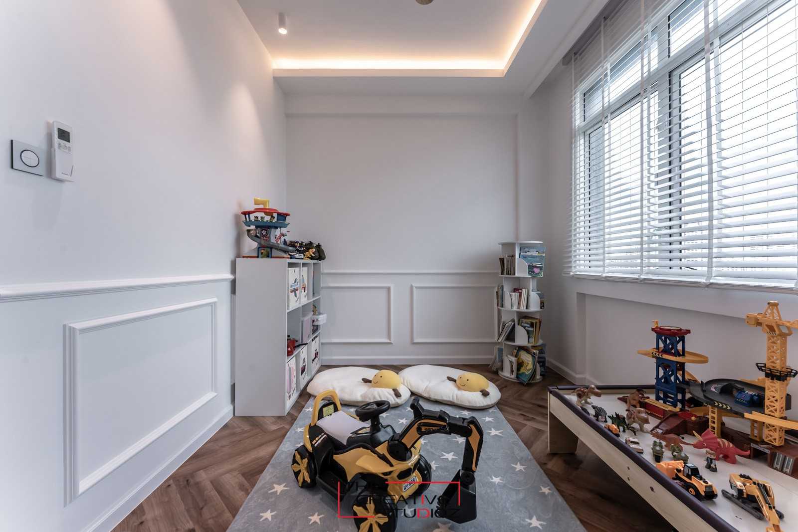 Contemporary Kids Room with Toys and Children's Storage