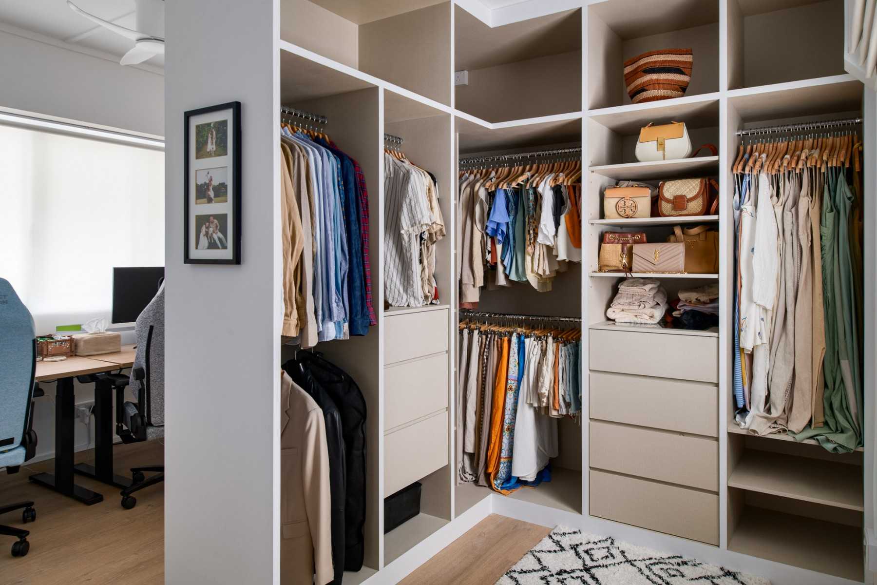 Country Bedroom with Vinyl Flooring and Wardrobe