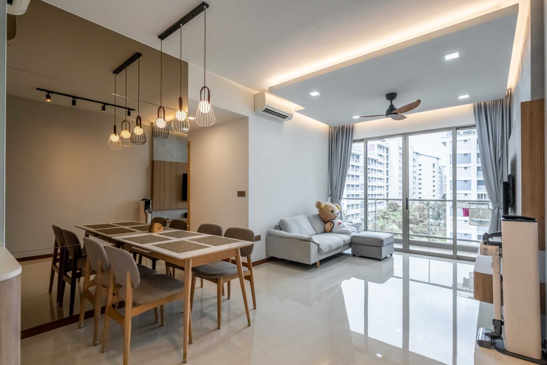 Modern Living Room with TV Console and Feature Wall