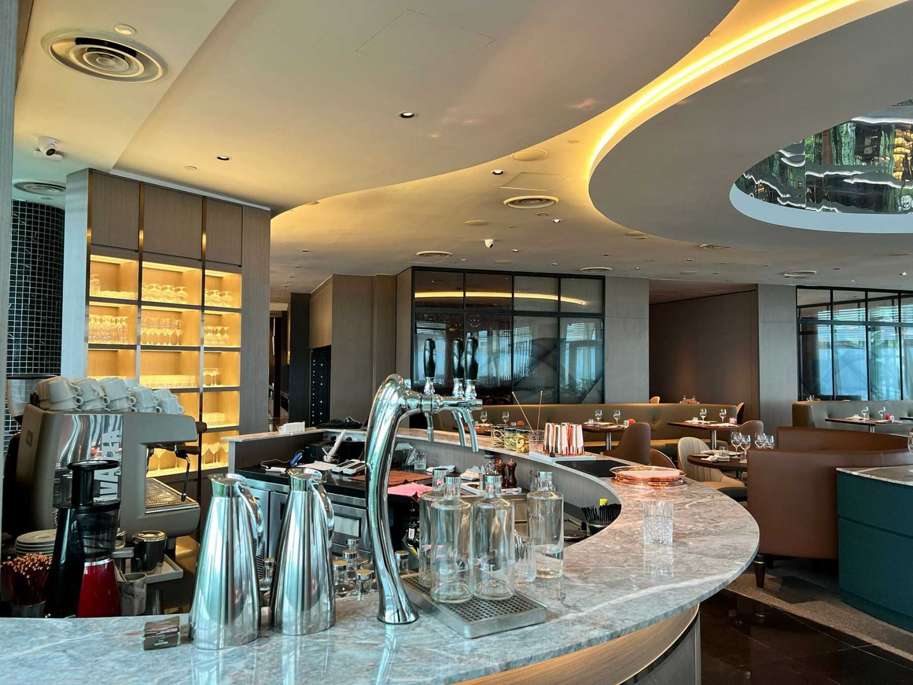 Modern Restaurant with Bar Counter and Dining Table