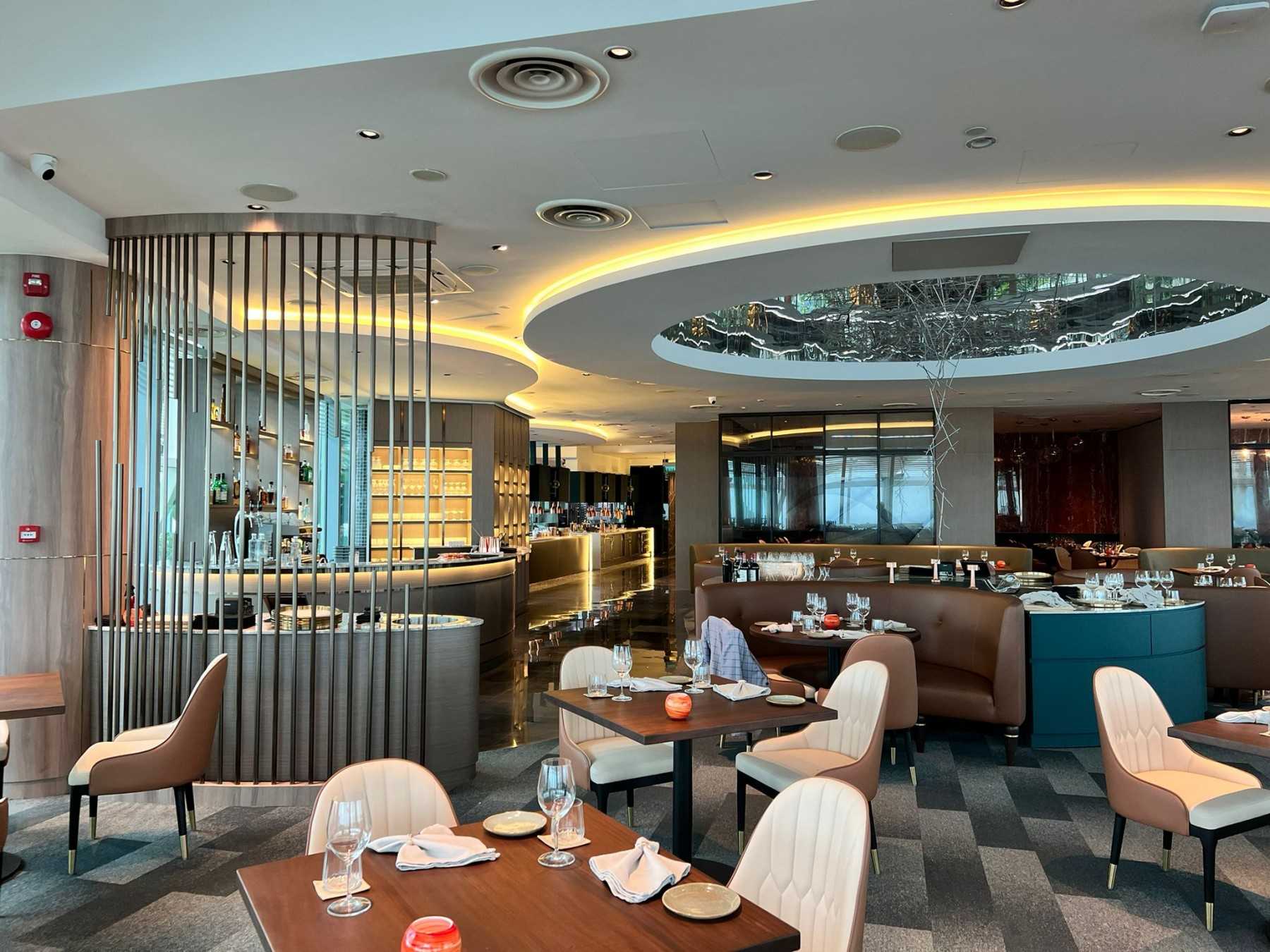 Modern Restaurant with Bar Counter and Dining Table
