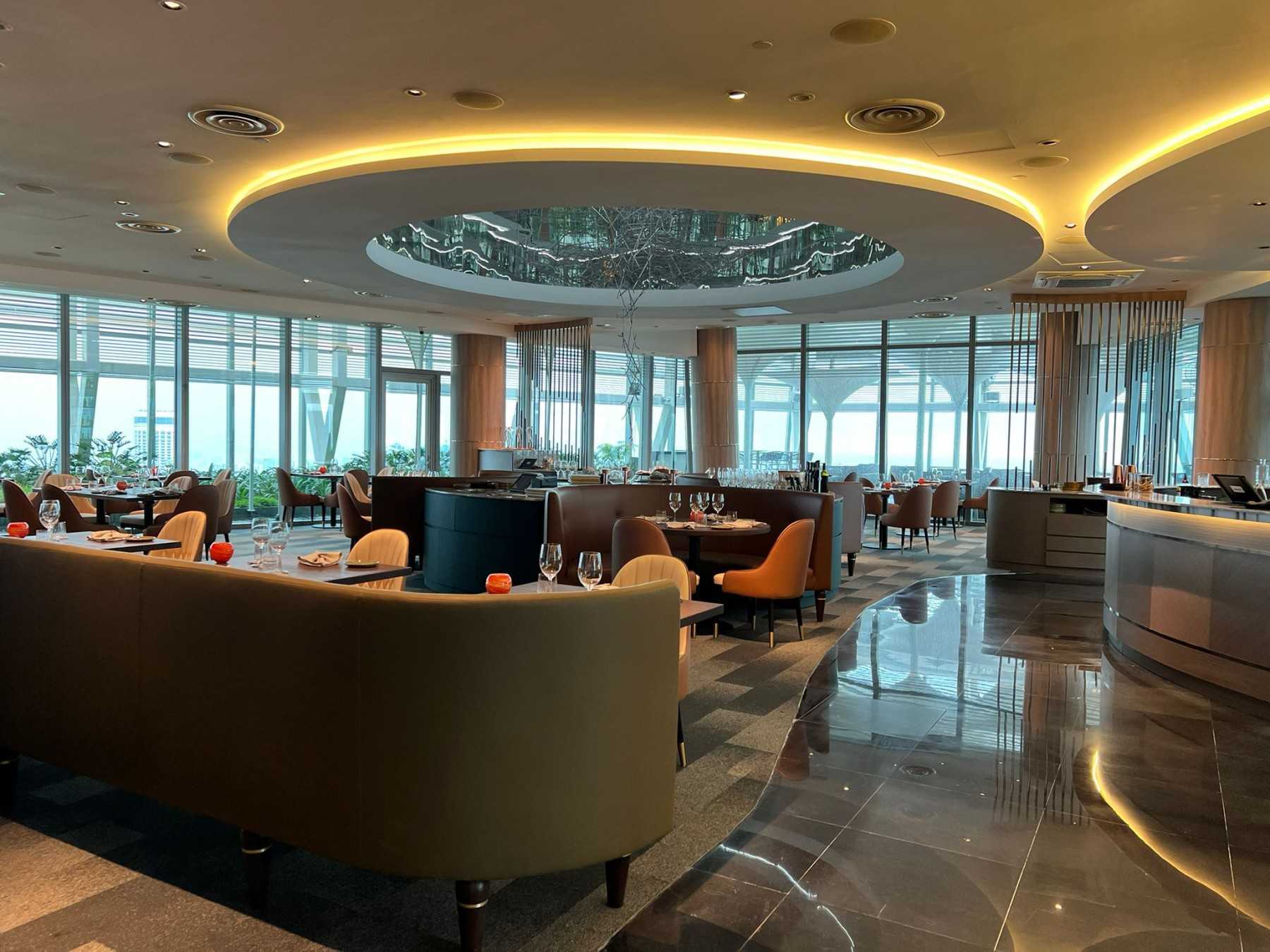 Modern Restaurant with Bar Counter and Dining Table