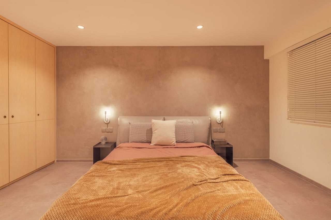 Modern Bedroom with Ceiling Light and Wardrobe