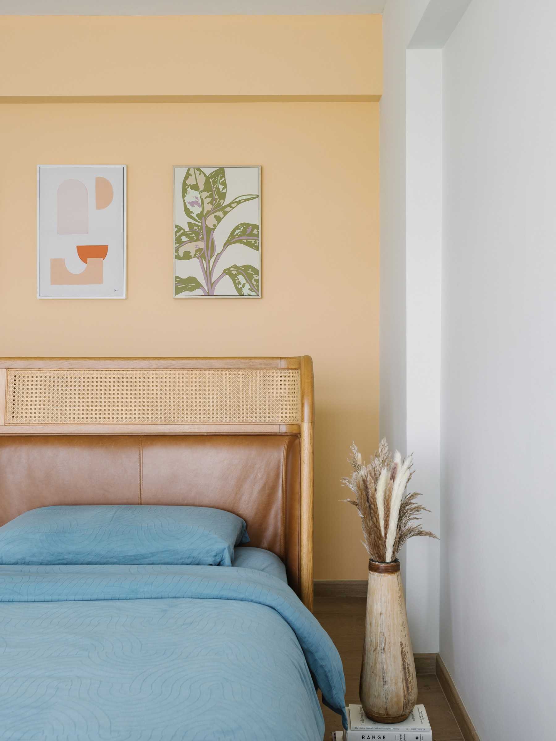 Contemporary Bedroom with Artwork and Bed