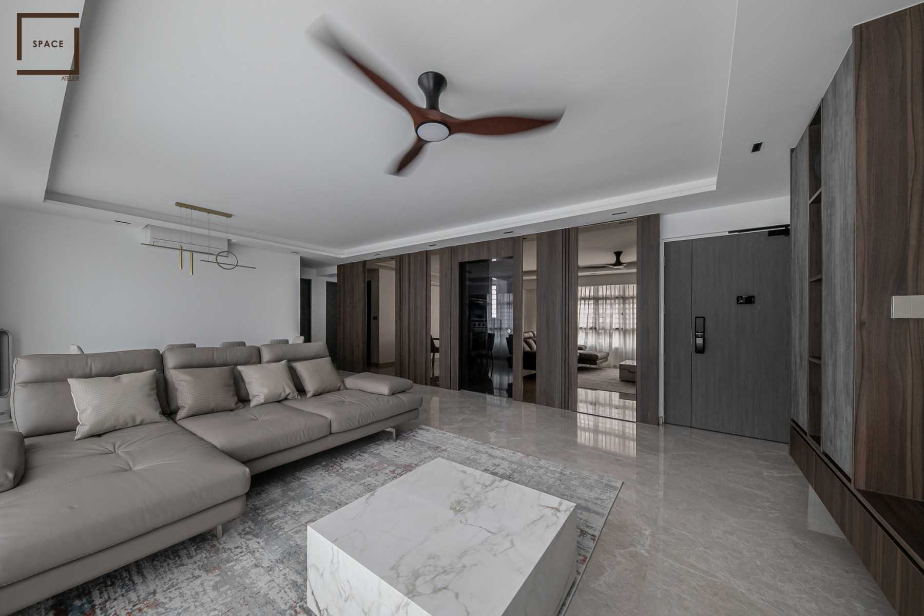 Contemporary Living Room with TV Console and Sofa