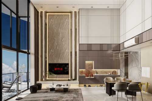 Contemporary Living Room at Nyon condo