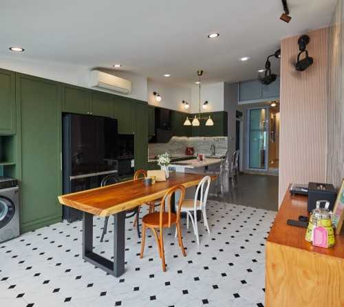Transitional Dining Room at Jalan Kuak