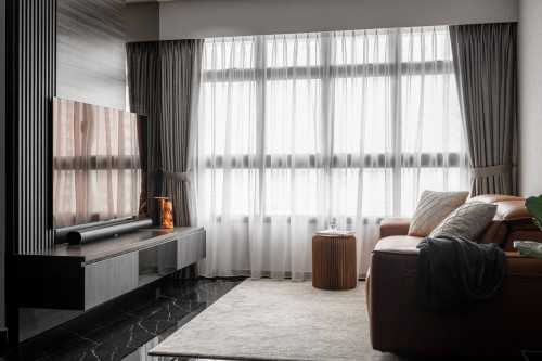 Contemporary Living Room at BTO 4 room Modern Luxury