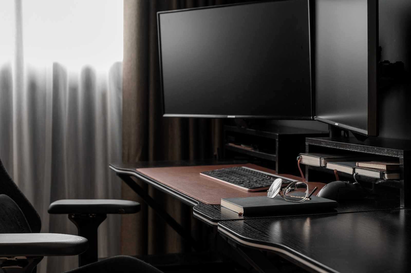 Contemporary Study with Bookshelf and Desk
