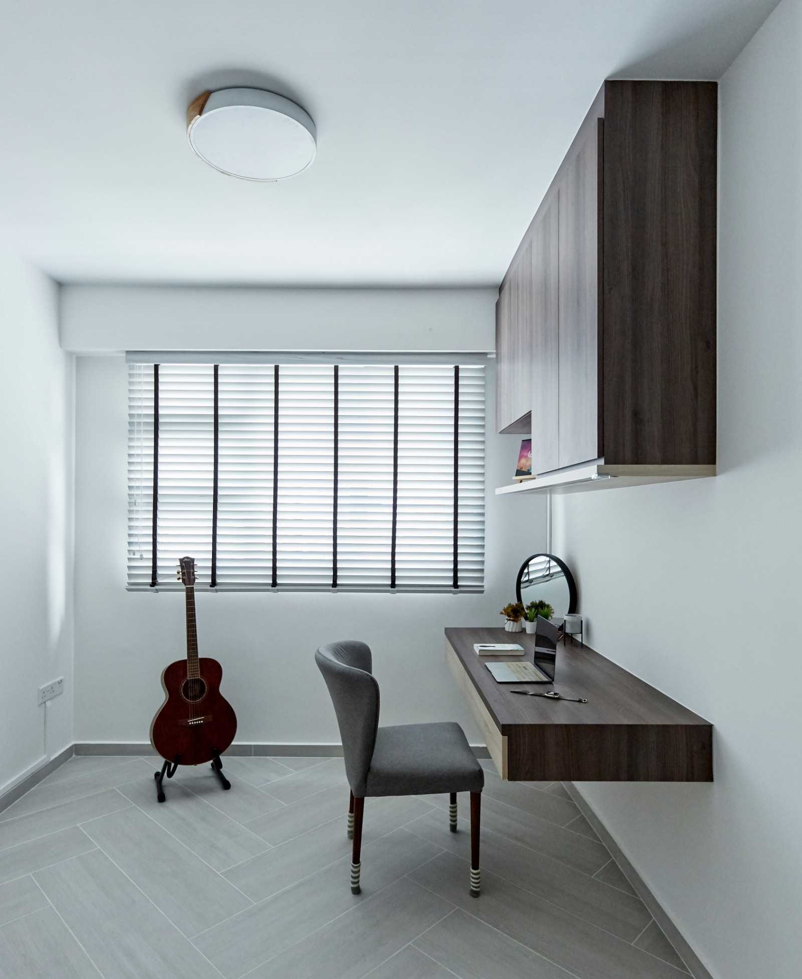 Contemporary Home Office with Desk and Desk Chairs