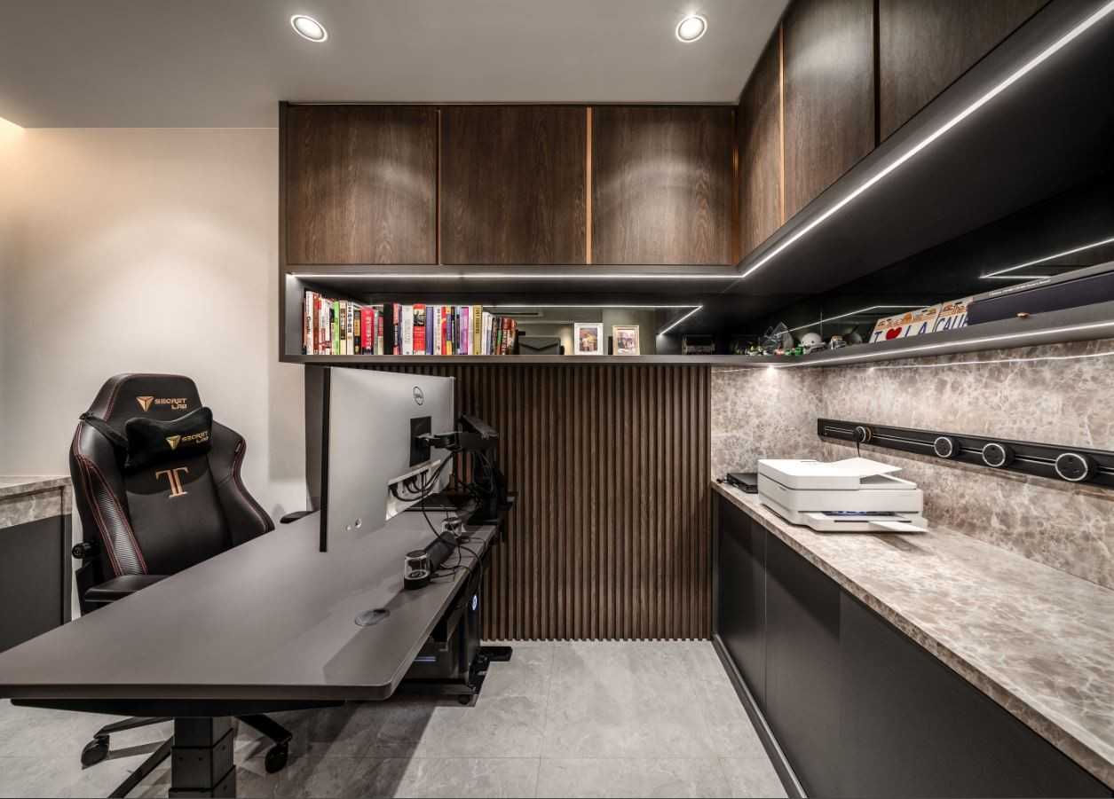 Modern Study with Desk and Desk Chairs