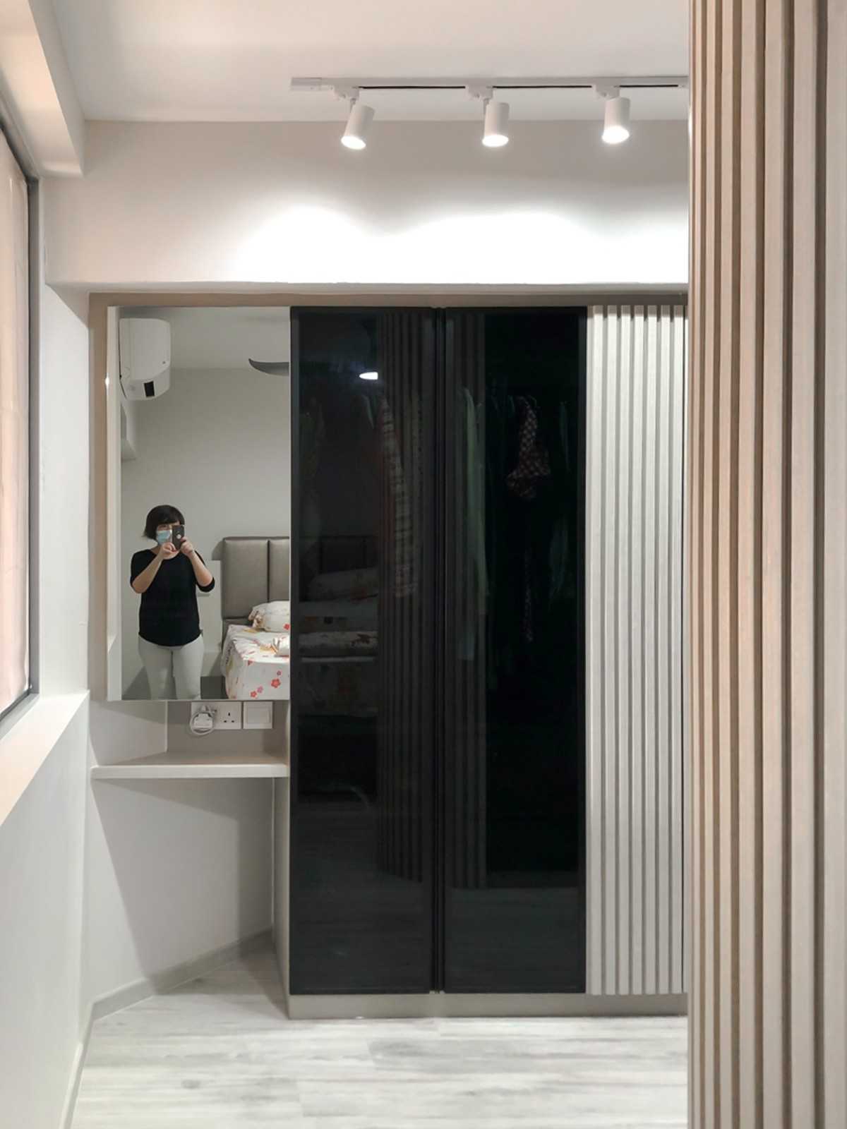 Scandinavian Bedroom with Wardrobe and Bedroom Dresser