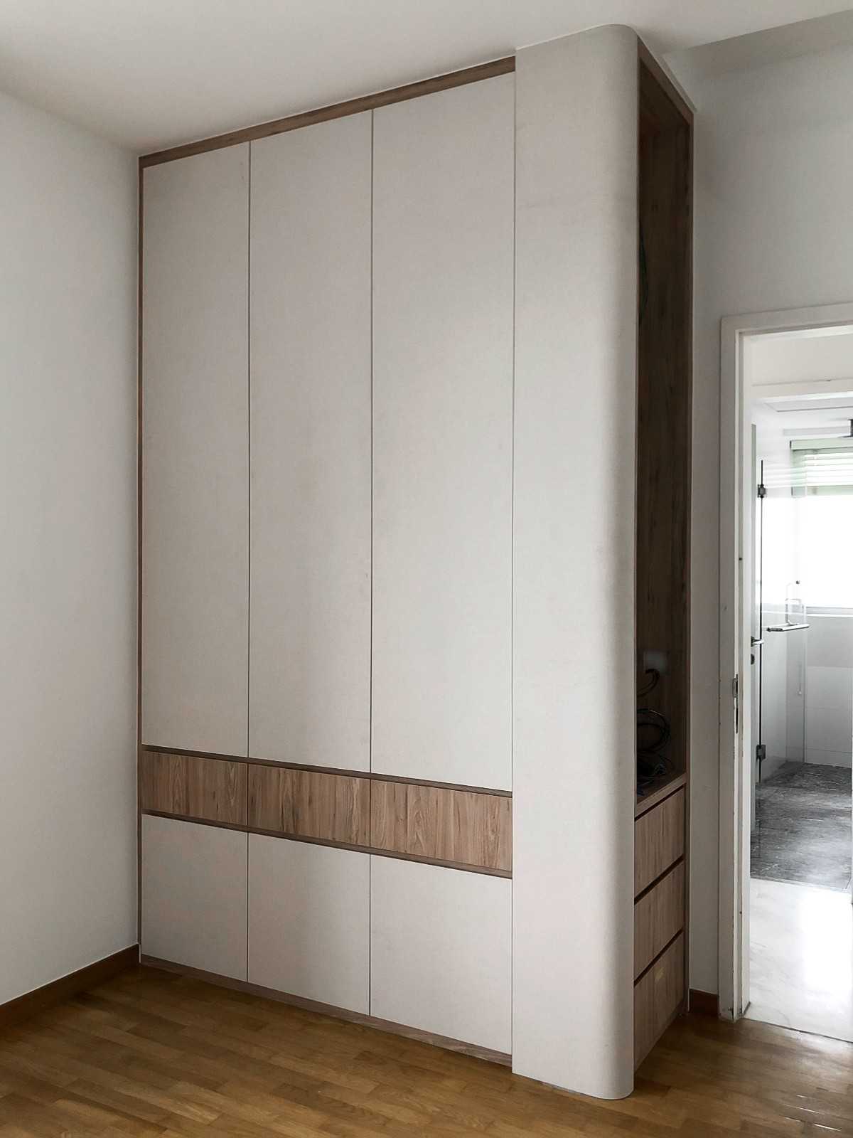 Modern Bedroom with Wardrobe and Storage Cabinets