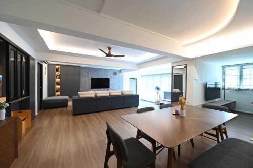 Contemporary Dining Room at HDB Jumbo Flat @ Jalan Bukit Merah
