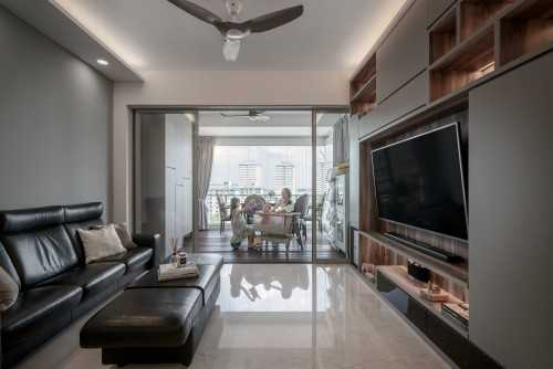 Contemporary Living Room at Parc Seabreeze Condominium @ Joo Chiat