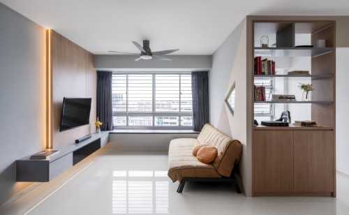 Modern Living Room at HDB @ Blk 416 Clementi