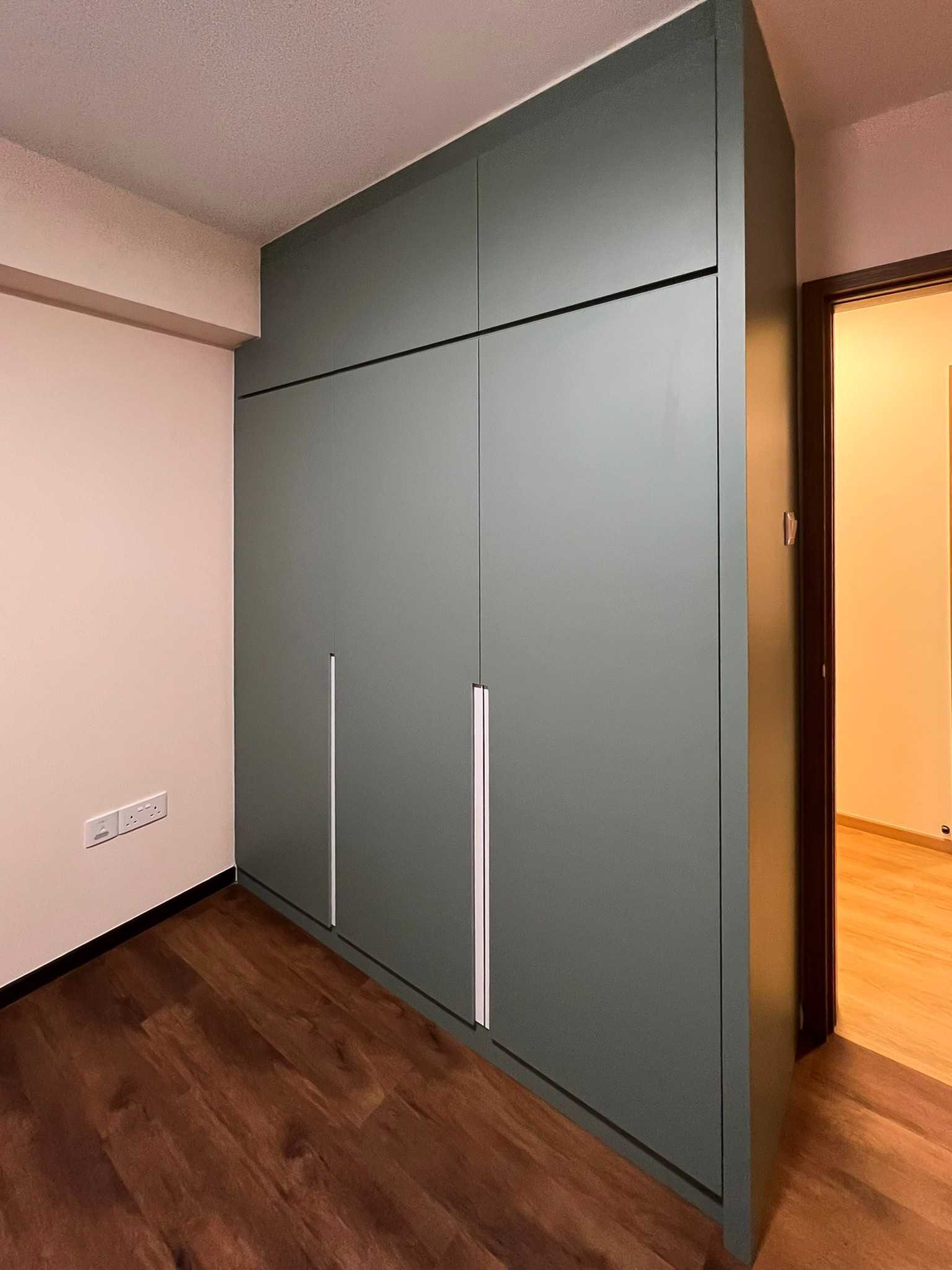 Scandinavian Bedroom with Wardrobe and Paintings