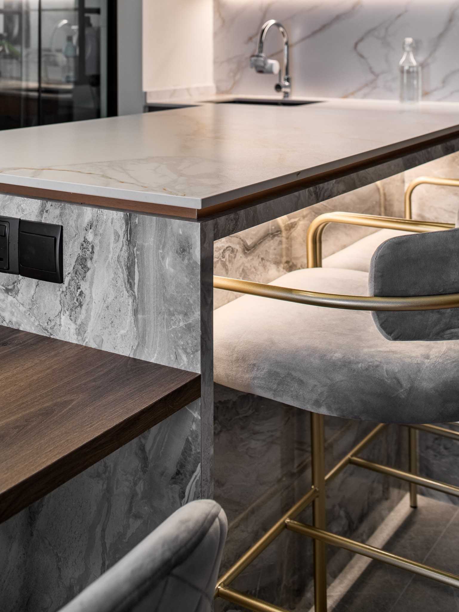 Contemporary Dining Room with Cove Lighting and Seating Bench