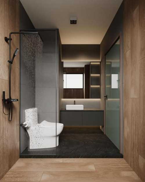 Contemporary Bathroom at yishun 466a