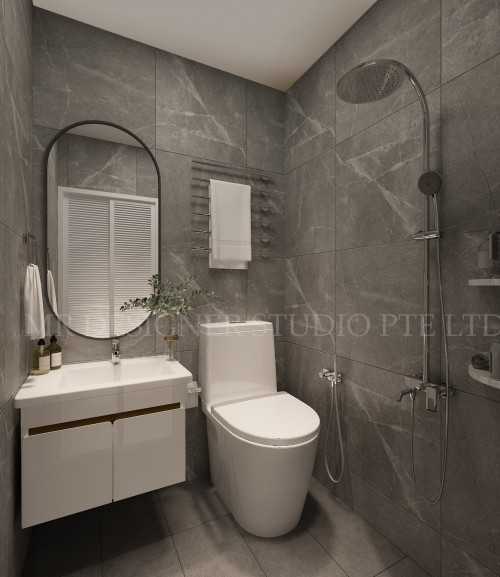 Contemporary Bathroom at Changi lorong 104