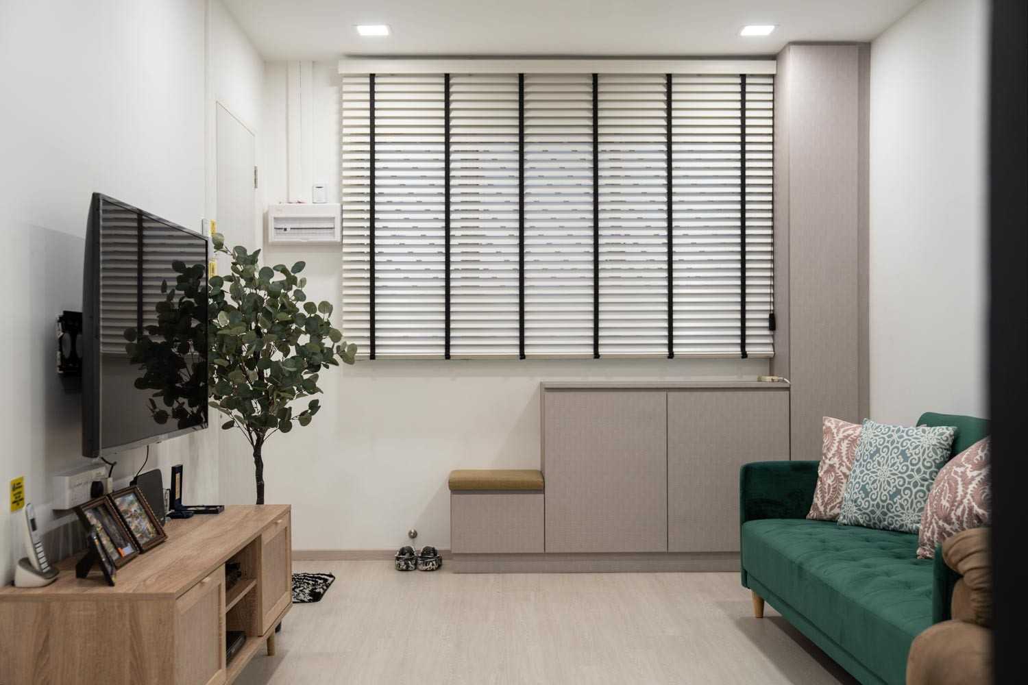Minimalist Living Room with TV Console and Sofa