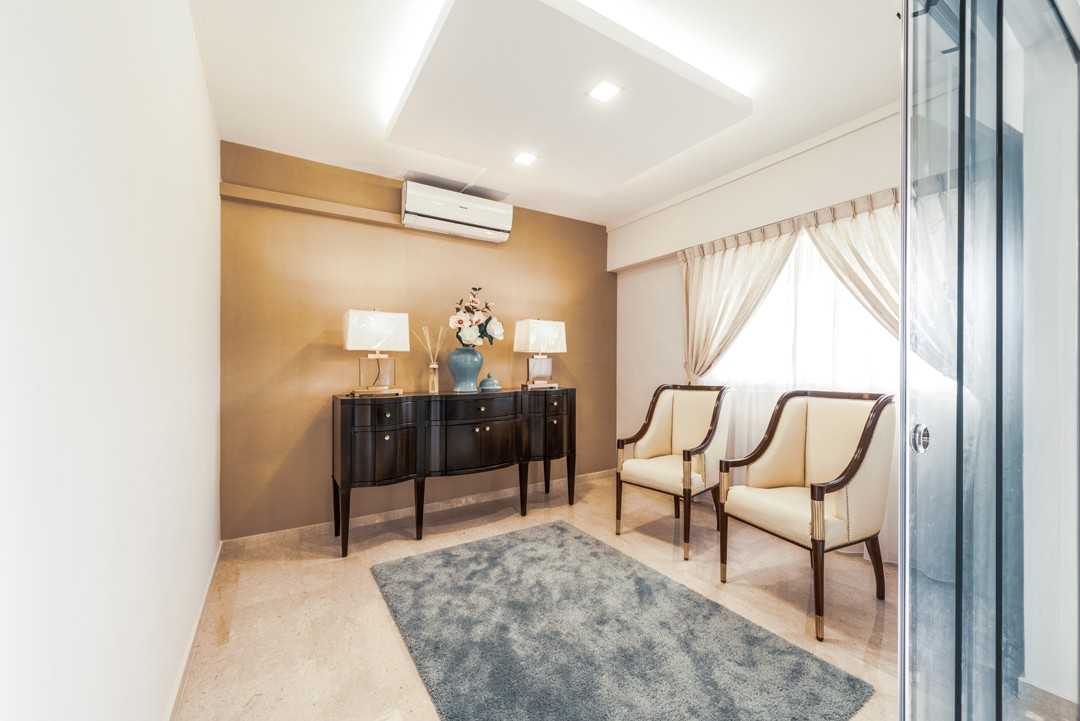 Modern Foyer with Feature Wall and Ceiling Light