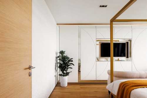 Contemporary Bedroom at Silversea Penthouse