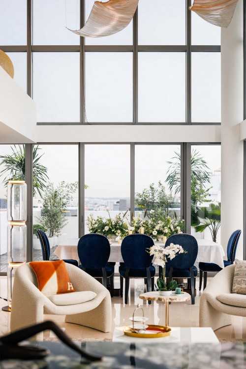 Contemporary Dining Room at Silversea Penthouse