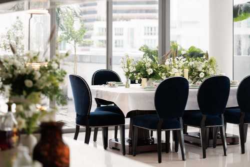 Contemporary Dining Room at Silversea Penthouse