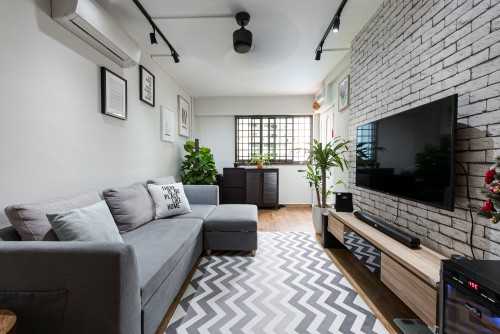 Minimalist Living Room at Ang Mo Kio Avenue 4