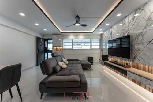 Modern Living Room at 284 Yishun Ave 6