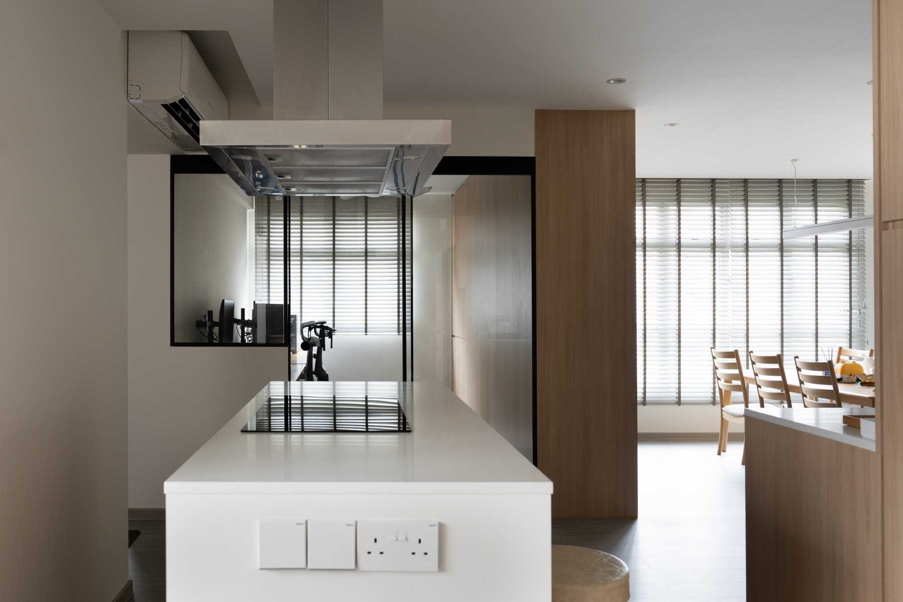 Modern Kitchen with Countertop and Kitchen Window