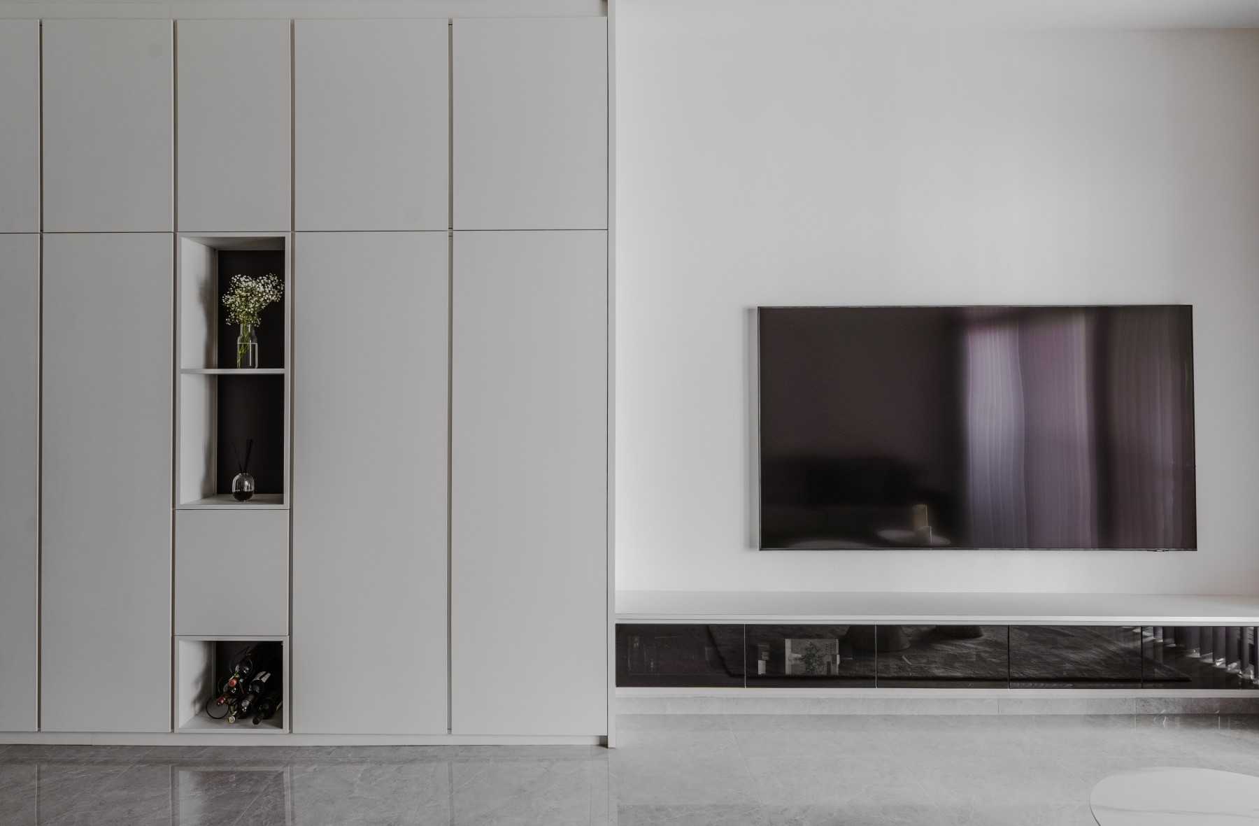 Scandinavian Living Room with TV Console and Storage Cabinets