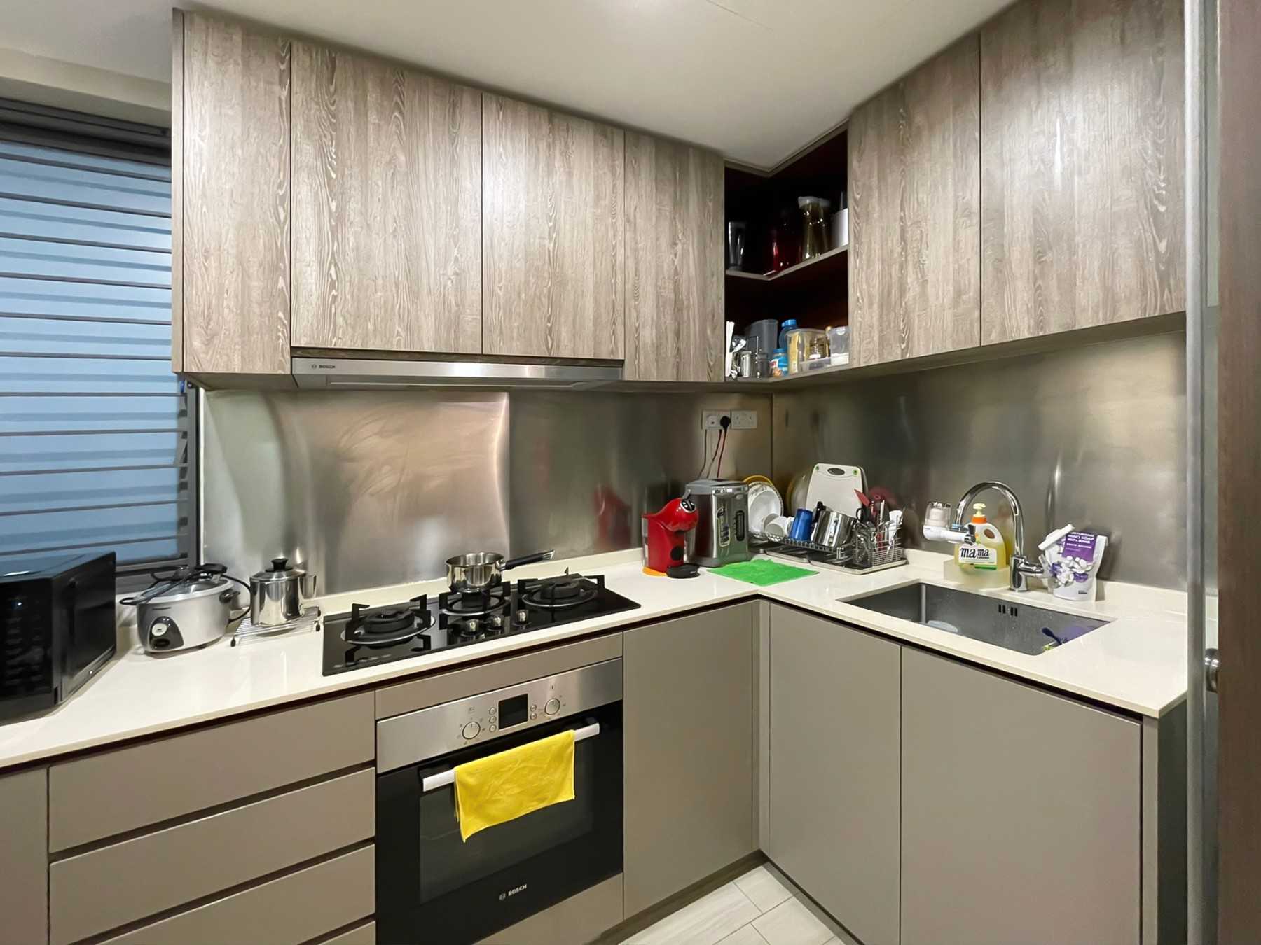 Scandinavian Kitchen with Kitchen Window and Kitchen Accessories