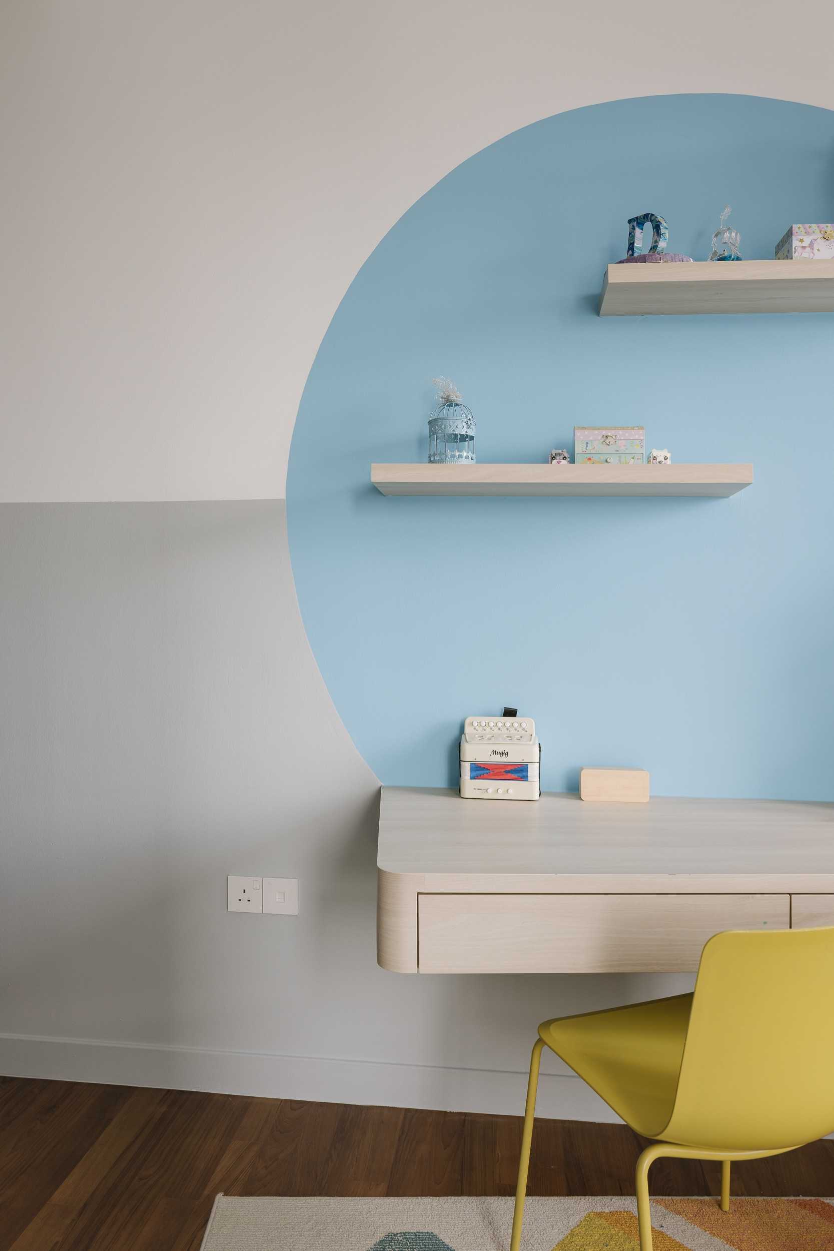 Modern Bedroom with Wall Shelves and Open Storage
