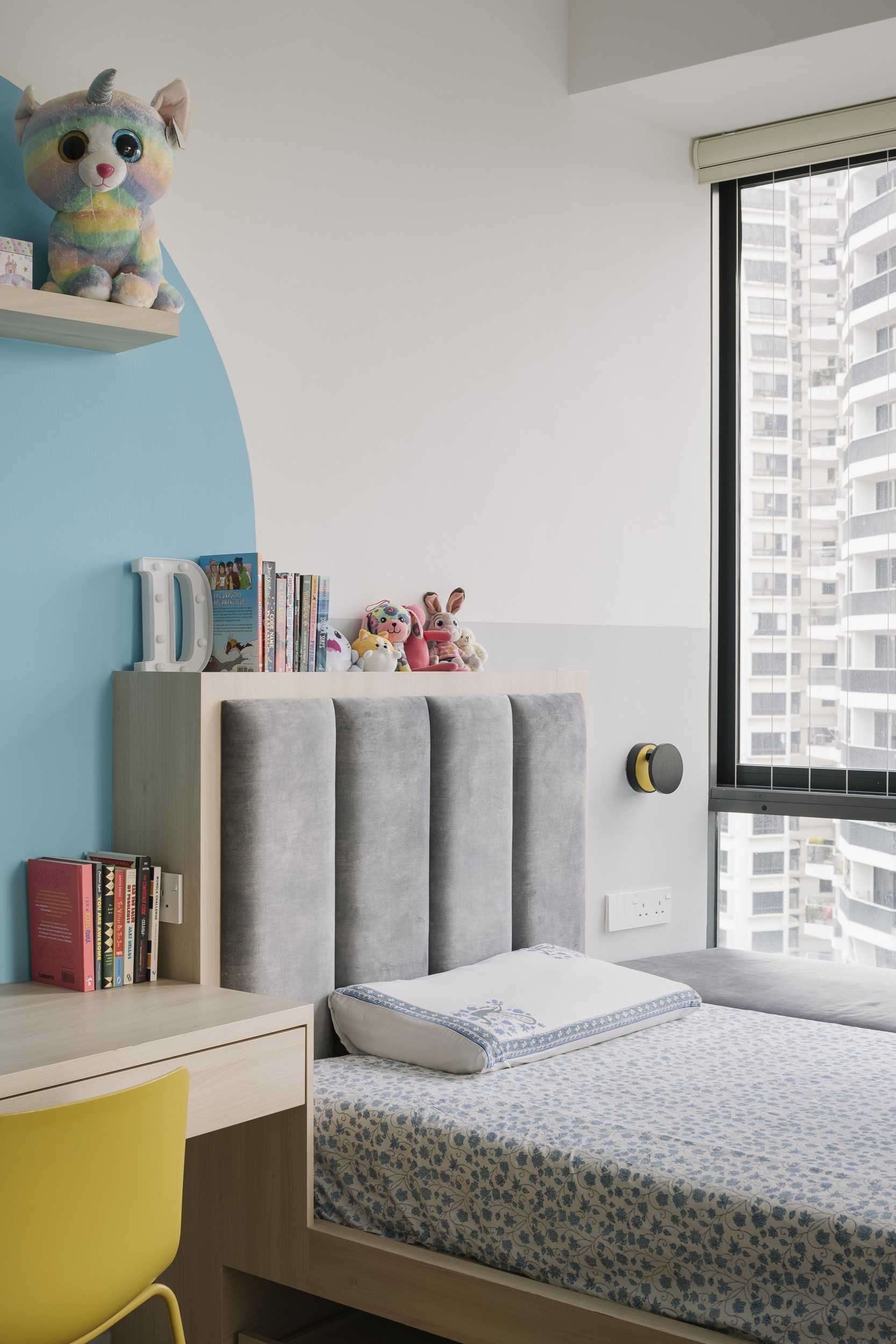 Modern Bedroom with Roller Blinds and Console Table