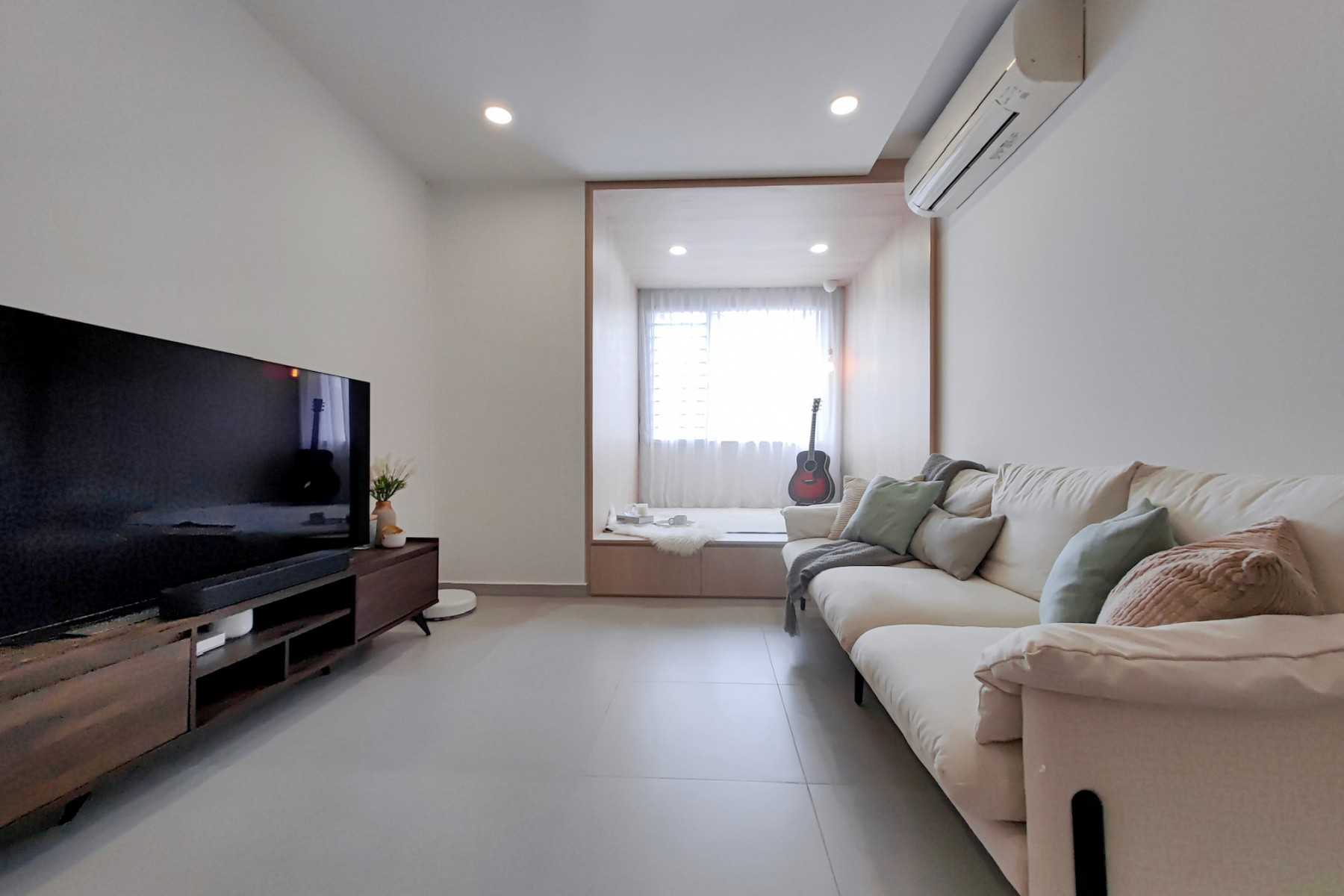 Minimalist Living Room with TV Console and Sofa