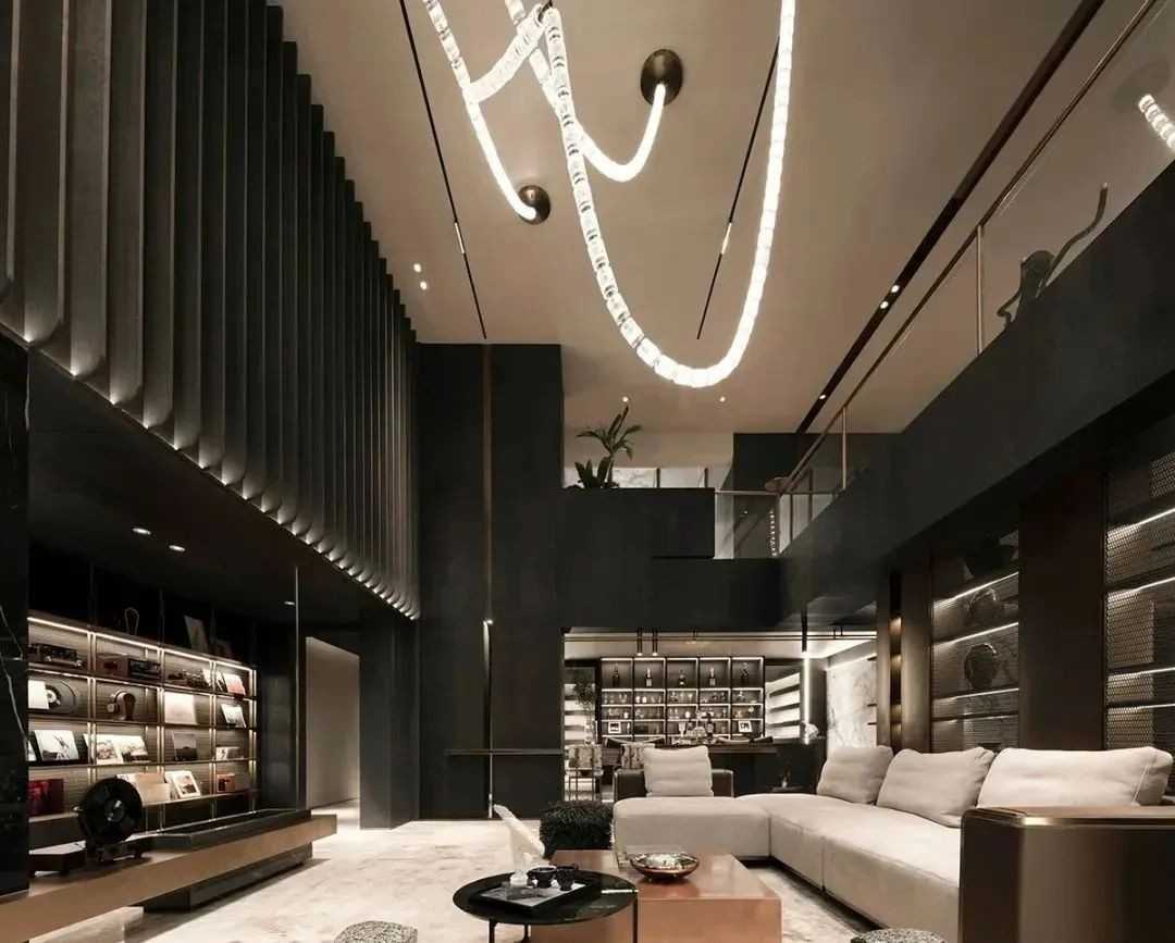 Contemporary Living Room with Homogeneous Tiles and TV Console